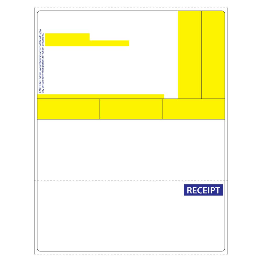 8-Up Vertical EZ Peel Blank Prescription Labels with 1.5" Core - 4" W x 5.125" L Sheet (Case of 7650)