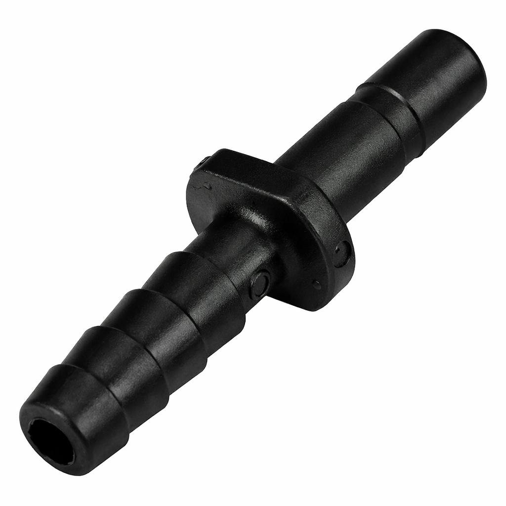 1/4" OD Tube Stem x 1/4" Hose Barb Black Polypropylene TrueSeal™ Tube Stem Connector