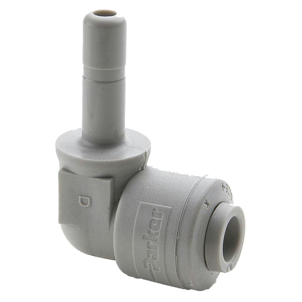 1/2" OD Push-to-Connect x 1/2" OD Tube Stem Gray Acetal TrueSeal™ 90° Union Tube Stem Elbow