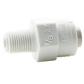 1/2" OD Push-to-Connect x 3/8" MNPTF White Polypropylene TrueSeal™ Male Connector