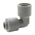 3/8" OD Push-to-Connect x 3/8" FNPTF Gray Acetal TrueSeal™ 90° Female Elbow