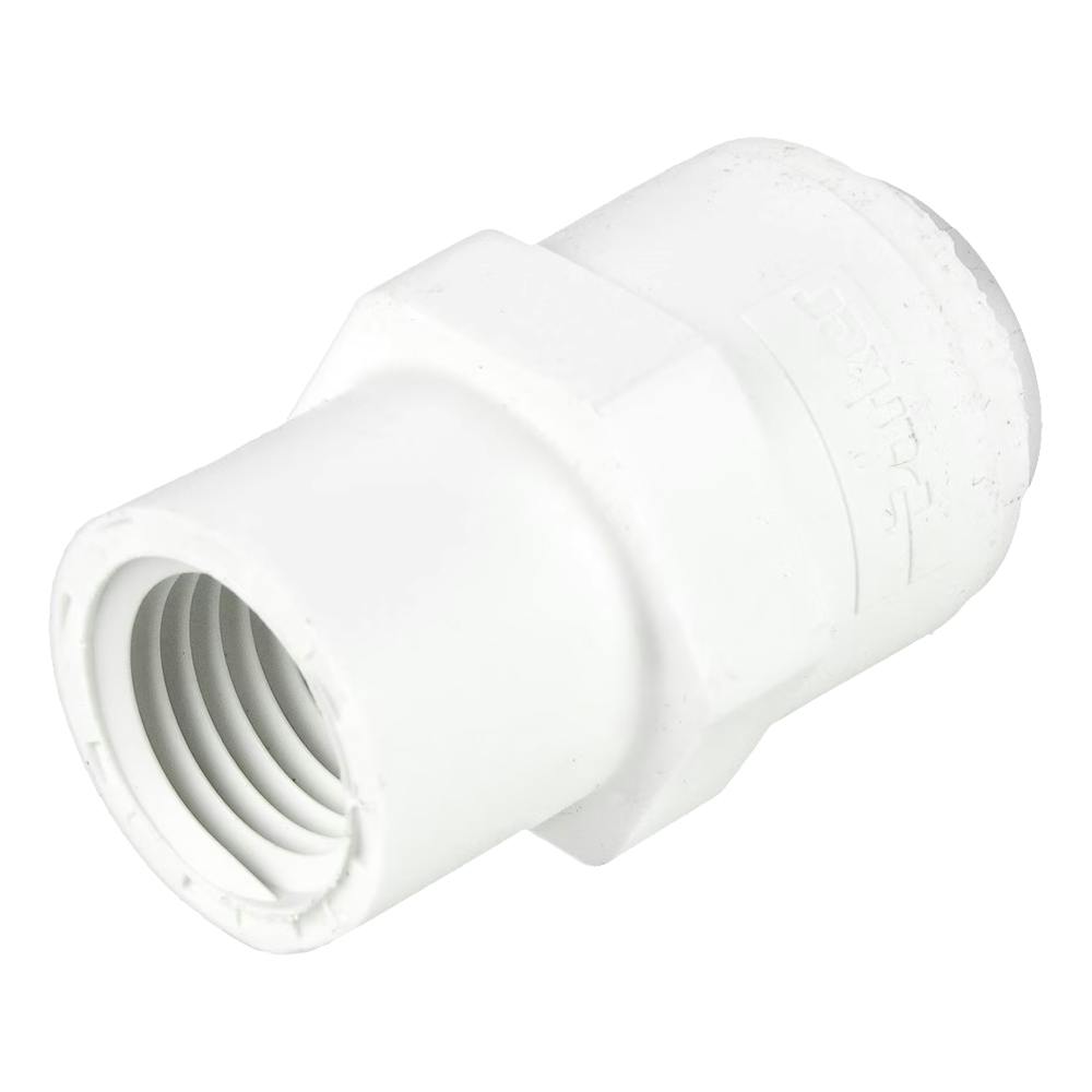 1/2" OD Push-to-Connect x 1/2" FNPTF White Polypropylene TrueSeal™ Female Connector