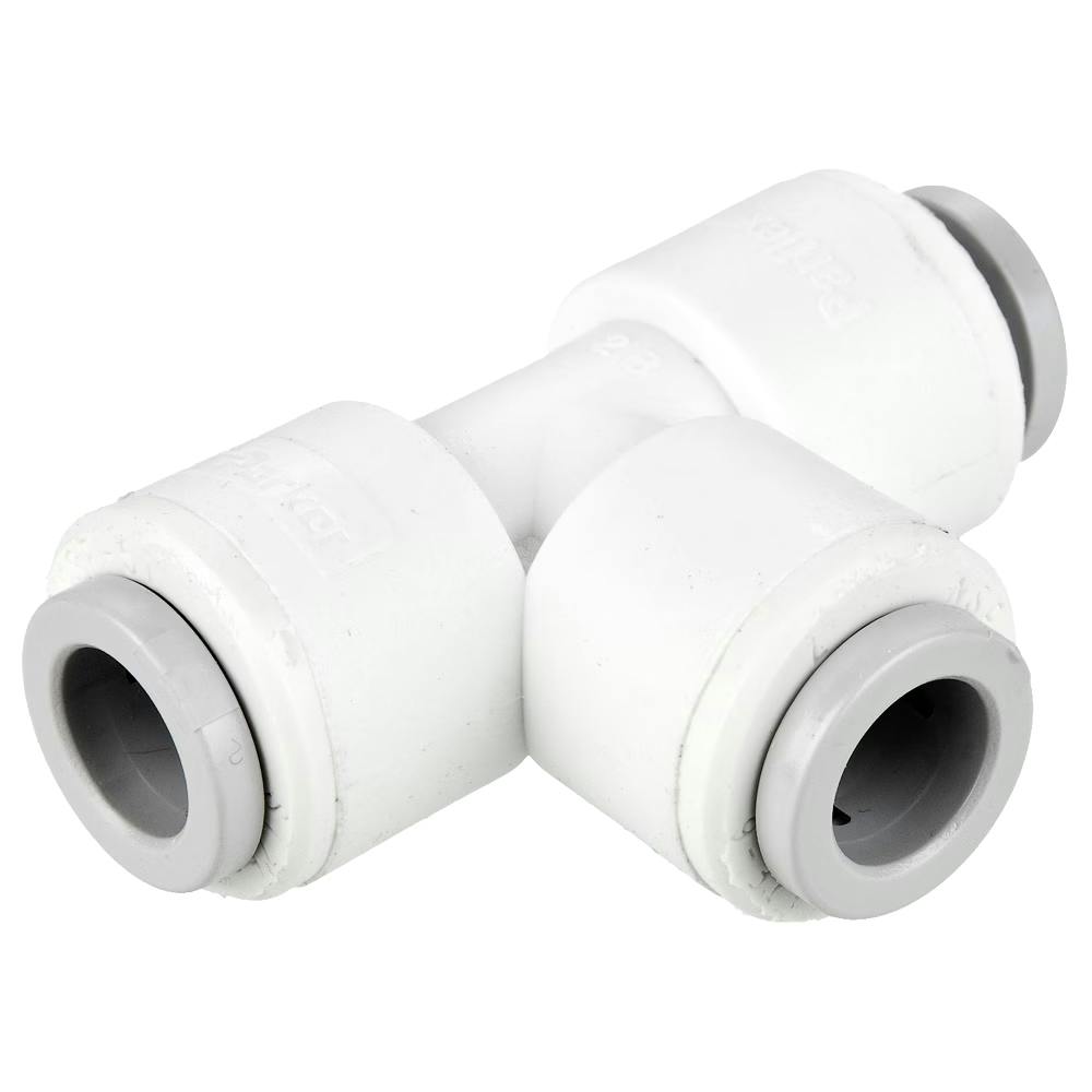 3/8" OD Push-to-Connect Run x 3/8" OD Push-to-Connect Stem White Polypropylene TrueSeal™ Union Tee