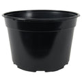 9" Round Black Thermoformed Maxi-Grow Mum Plant Pot with Tag Slot - 9" Dia. x 5.9" Hgt. (Case of 100)