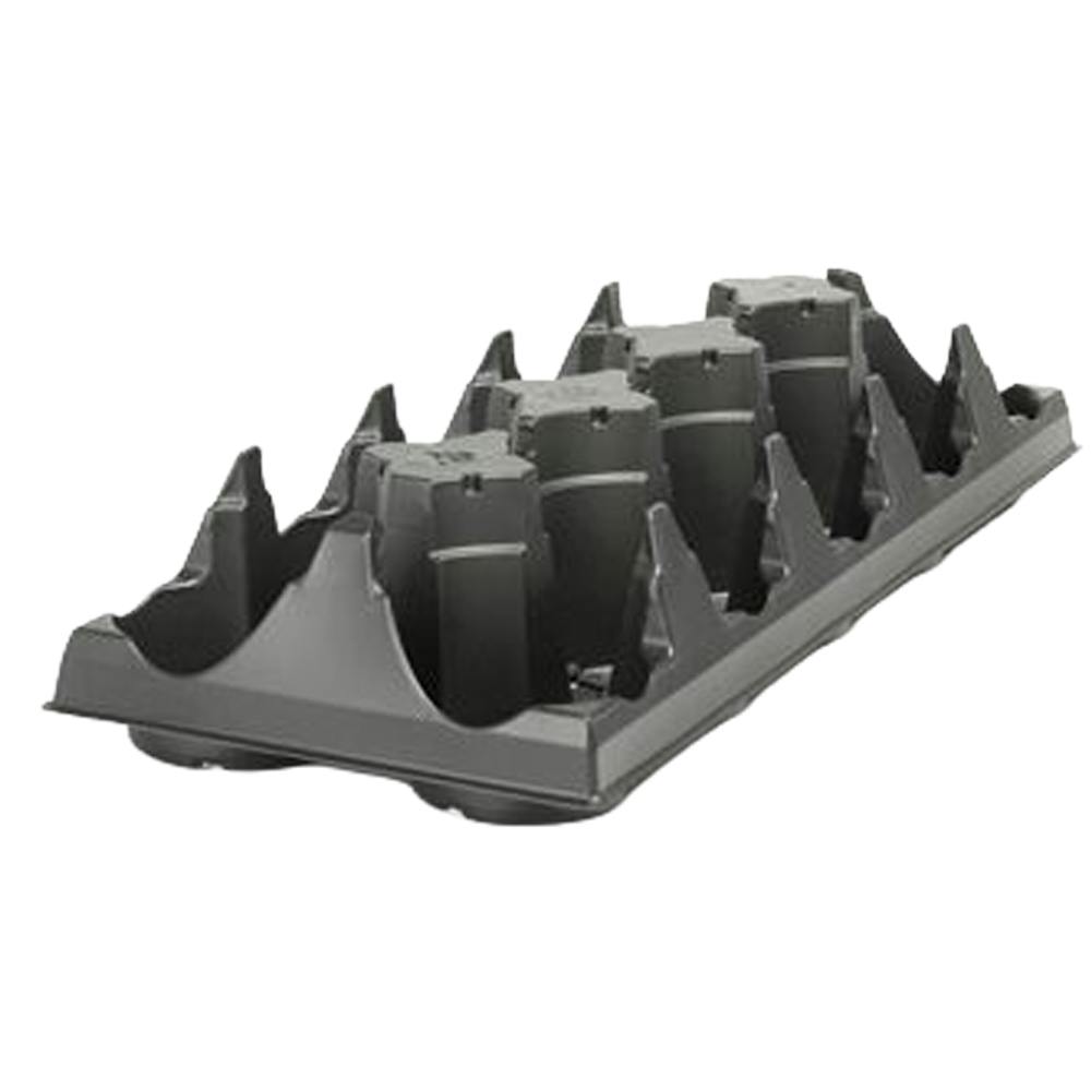 10-Place Black Thermoformed Filling Tray for 4" Round Maxi-Grow Plant Pots - 20.38" L x 8.13" W x 3.72" Hgt. (Case of 75)