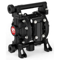 Non-Metallic Pivot UP03 Series Conductive Polypropylene High-Flow Air-Operated Double Diaphragm (AODD) Pump with 3/8" NPT Side Ports with 8.2 GPM Flow & PVDF & PTFE Wetted Parts