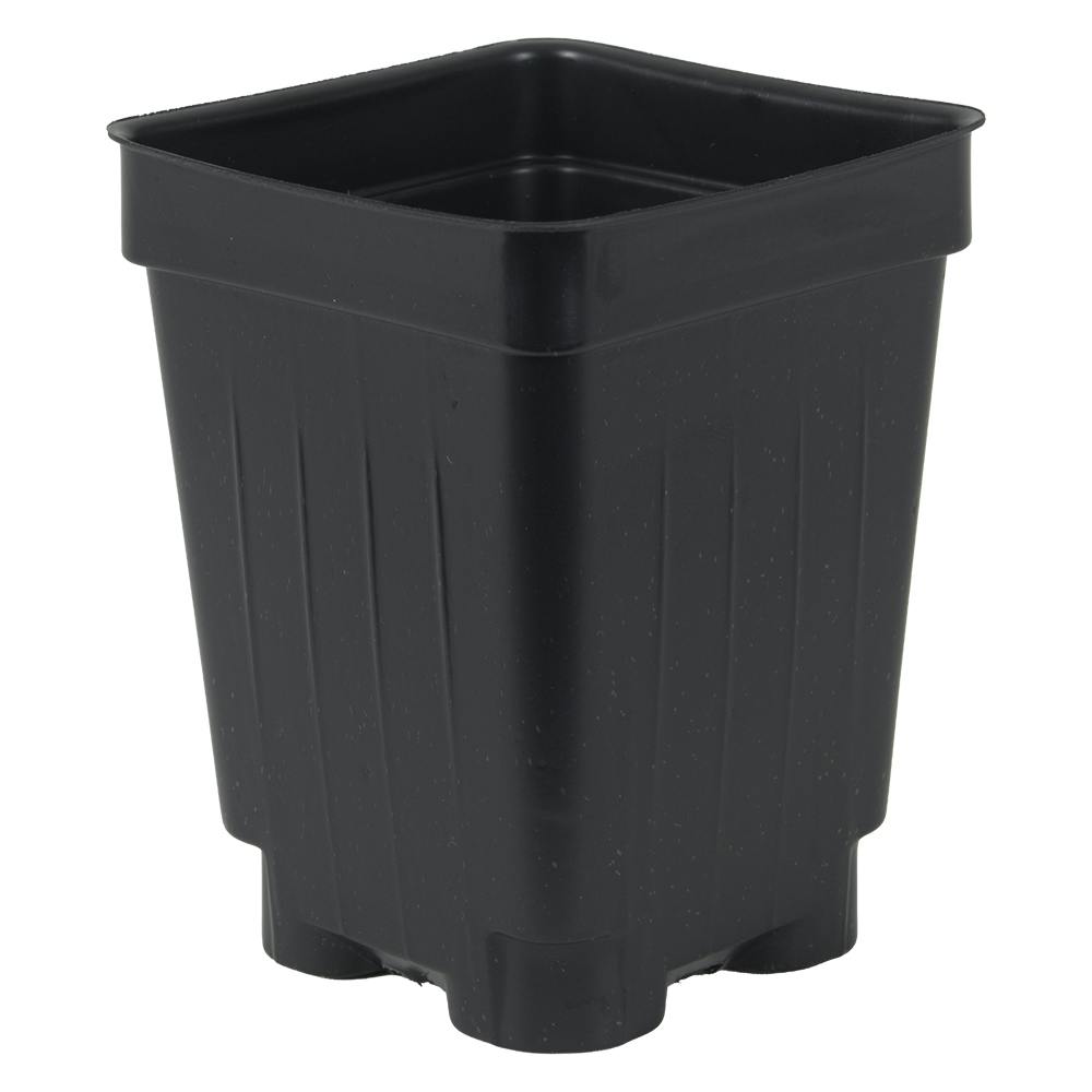3" Square Black Thermoformed Deep Plant Pot - 2.63" L x 2.63" W x 3.5" Hgt. (Case of 800)