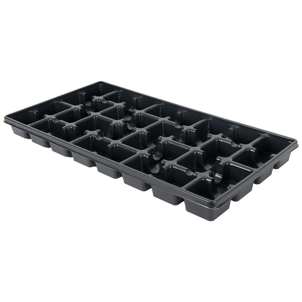 32-Place Black Thermoformed Filling Tray for 3" Square Plant Pots - 21.23" L x 10.79" W x 1.5" Hgt. (Case of 100)