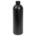 16 oz. Black HDPE Cosmo Bottle with 24/410 Black Ribbed Cap with F217 Liner