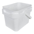3.5 Gallon White Polypropylene Super Kube K3 UN Rated Square Bucket with Plastic Handle (Lid Sold Separately)