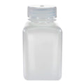 175mL Natural HDPE Non-Sterile Wide Mouth Square Reagent Bottle with 38/415 Natural Polypropylene Cap - Package of 12