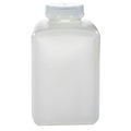 1000mL Natural HDPE Non-Sterile Wide Mouth Square Reagent Bottle with 53/415 Natural Polypropylene Cap - Package of 12