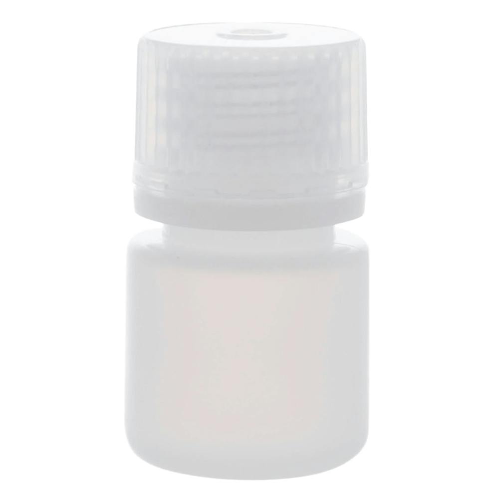8mL Natural HDPE Narrow Mouth Round Reagent Bottle with 20/415 Natural Polypropylene Cap - Package of 12