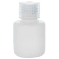 30mL Natural HDPE Narrow Mouth Round Reagent Bottle with 20/415 Natural Polypropylene Cap - Package of 12