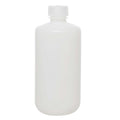 1000mL Natural HDPE Narrow Mouth Round Reagent Bottle with 38/430 Natural Polypropylene Cap - Package of 12