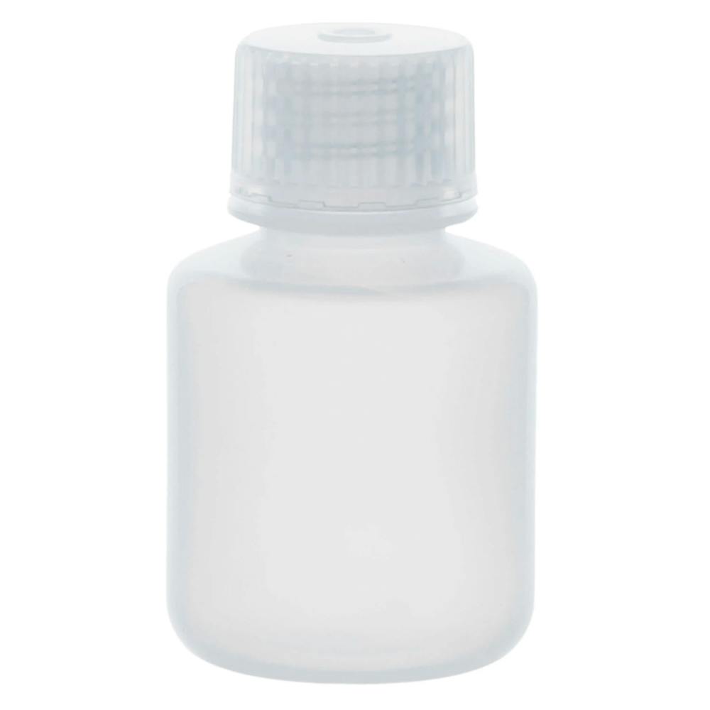 30mL Natural LDPE Narrow Mouth Round Reagent Bottle with 20/415 Natural Polypropylene Cap - Package of 12