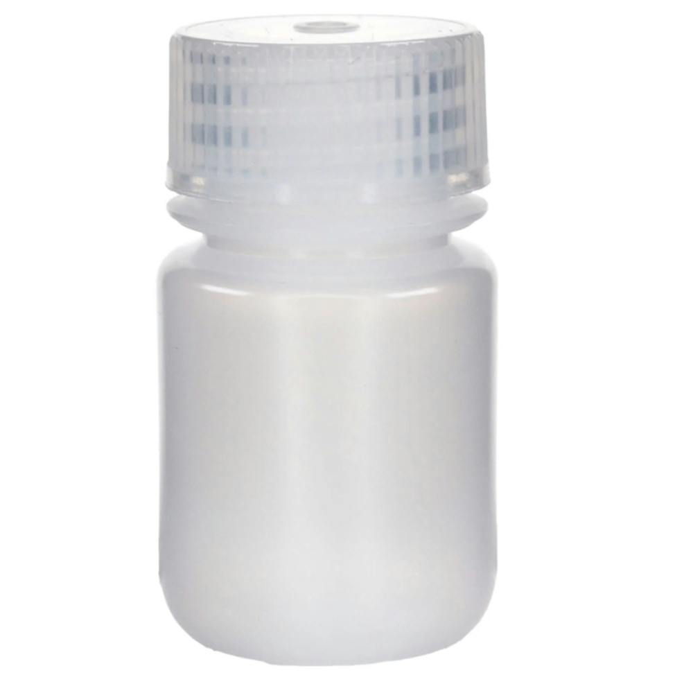 30mL Natural LDPE Wide Mouth Round Reagent Bottle with 28/415 Natural Polypropylene Cap - Package of 12