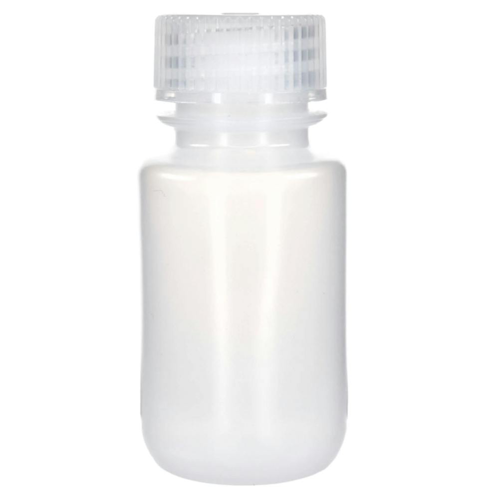 60mL Natural LDPE Wide Mouth Round Reagent Bottle with 28/415 Natural Polypropylene Cap - Package of 12