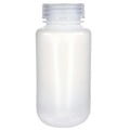250mL Natural LDPE Wide Mouth Round Reagent Bottle with 43/415 Natural Polypropylene Cap - Package of 12