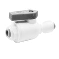 1/2" OD Push-to-Connect x 1/2" OD Push-to-Connect White Polypropylene TrueSeal™ Union Two-Way Ball Valve