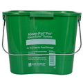 6 Quart Green Polypropylene Square Kleen-Pail® Pro™ Color-Coded Cleaning Bucket with Metal Handle