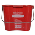 6 Quart Red Polypropylene Square Kleen-Pail® Pro™ Color-Coded Cleaning Bucket with Metal Handle