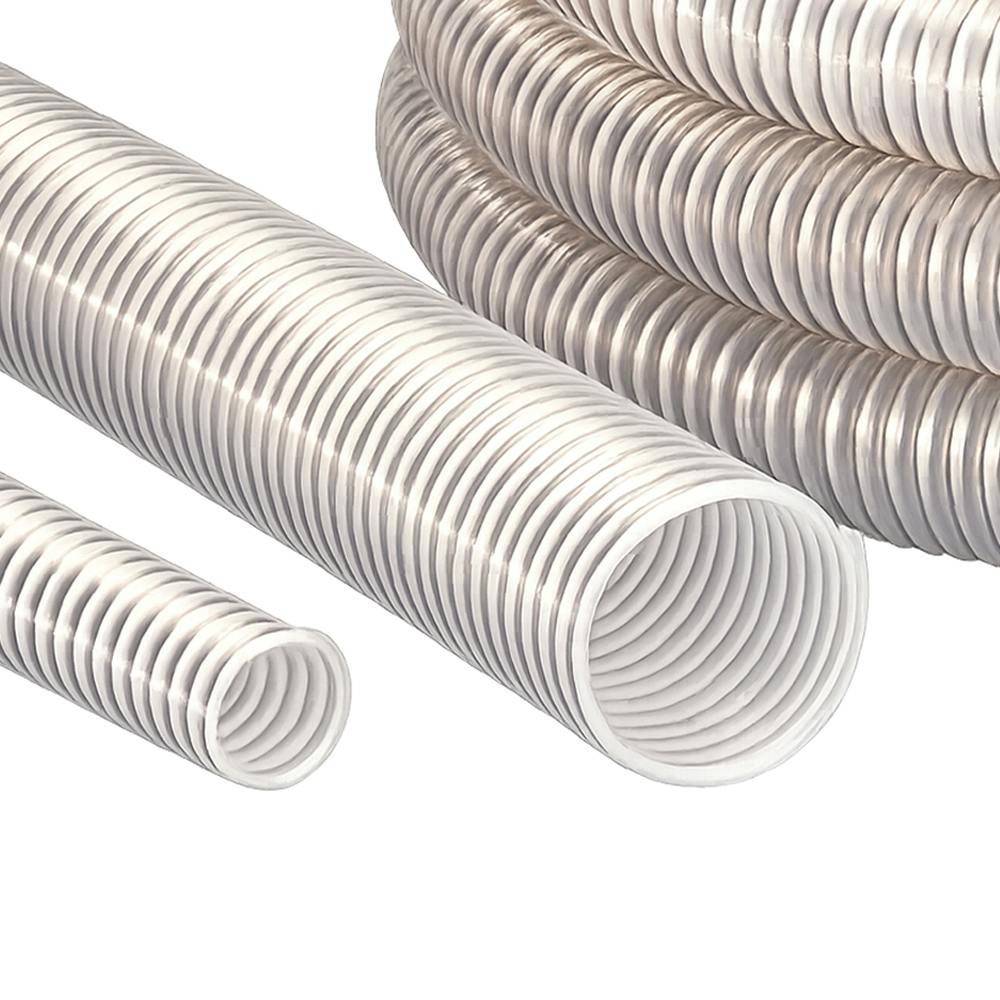 2" ID x 2.441" OD AIRDUC® PUR 356 AS Antistatic Clear Polyurethane Hose