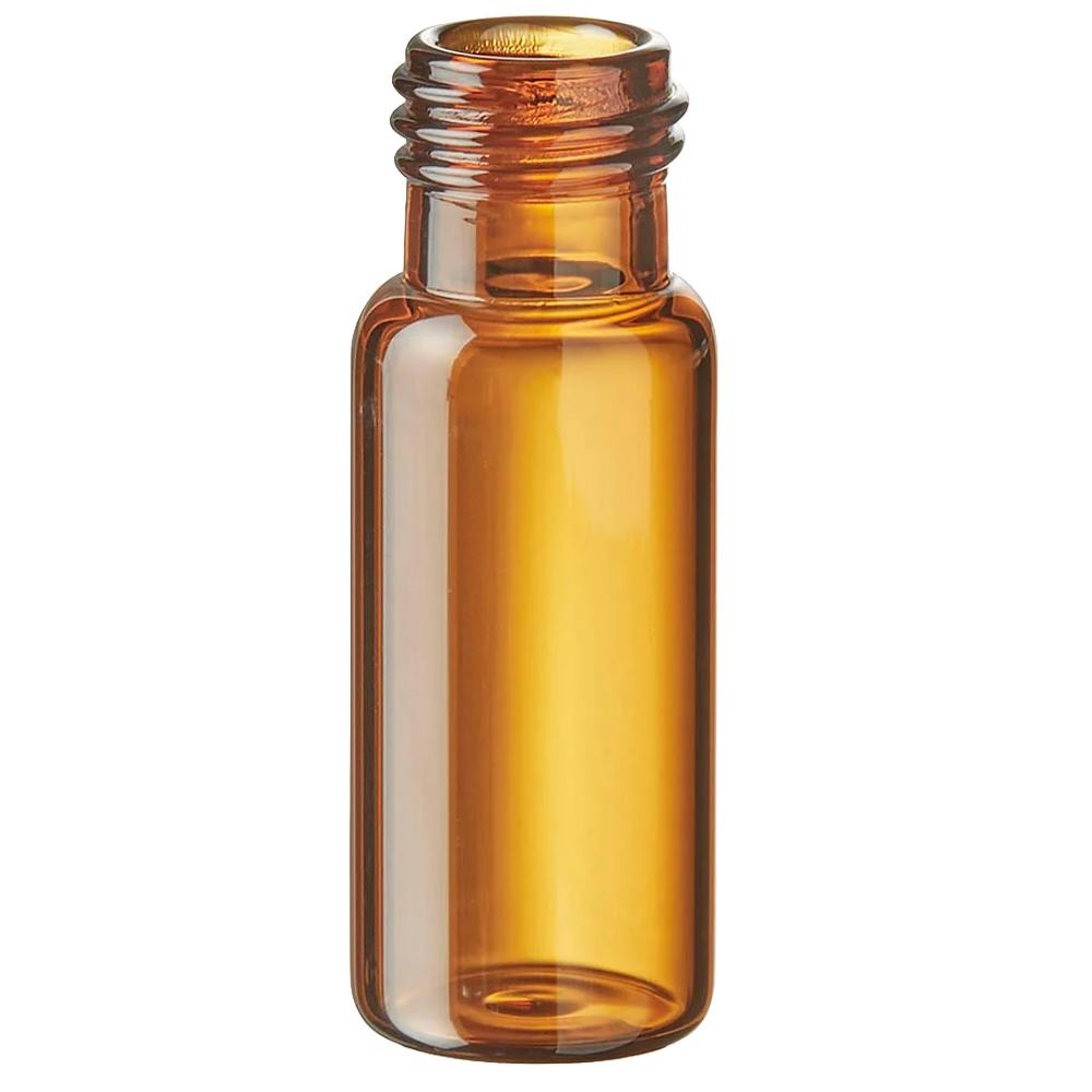 2mL Amber Borosilicate Glass Non-Graduated DiamondPure™ Chromatography Vial with 9mm Threaded Neck (Cap Sold Separately) - Case of 1000
