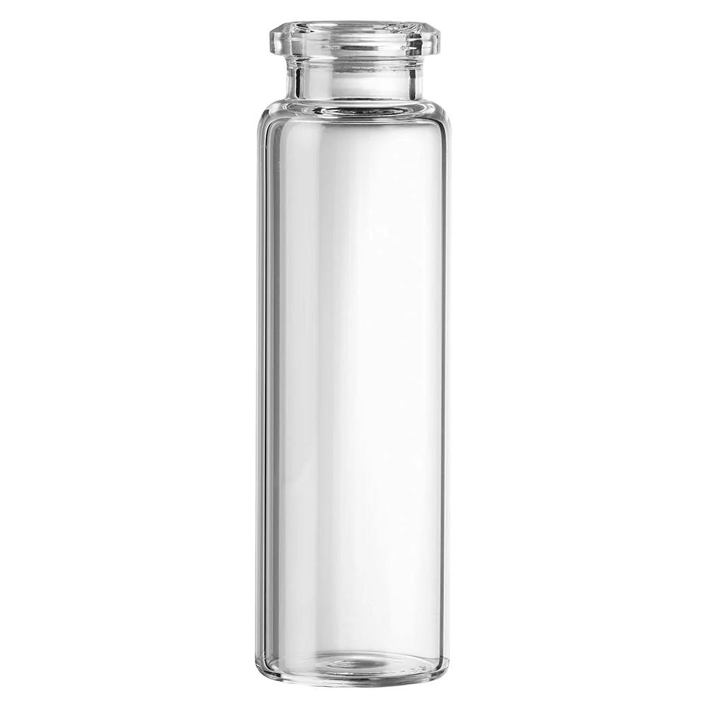 20mL Clear Borosilicate Glass DiamondPure™ Headspace Vial with 20mm Crimped Neck & Flat Bottom (Cap Sold Separately) - Case of 1000