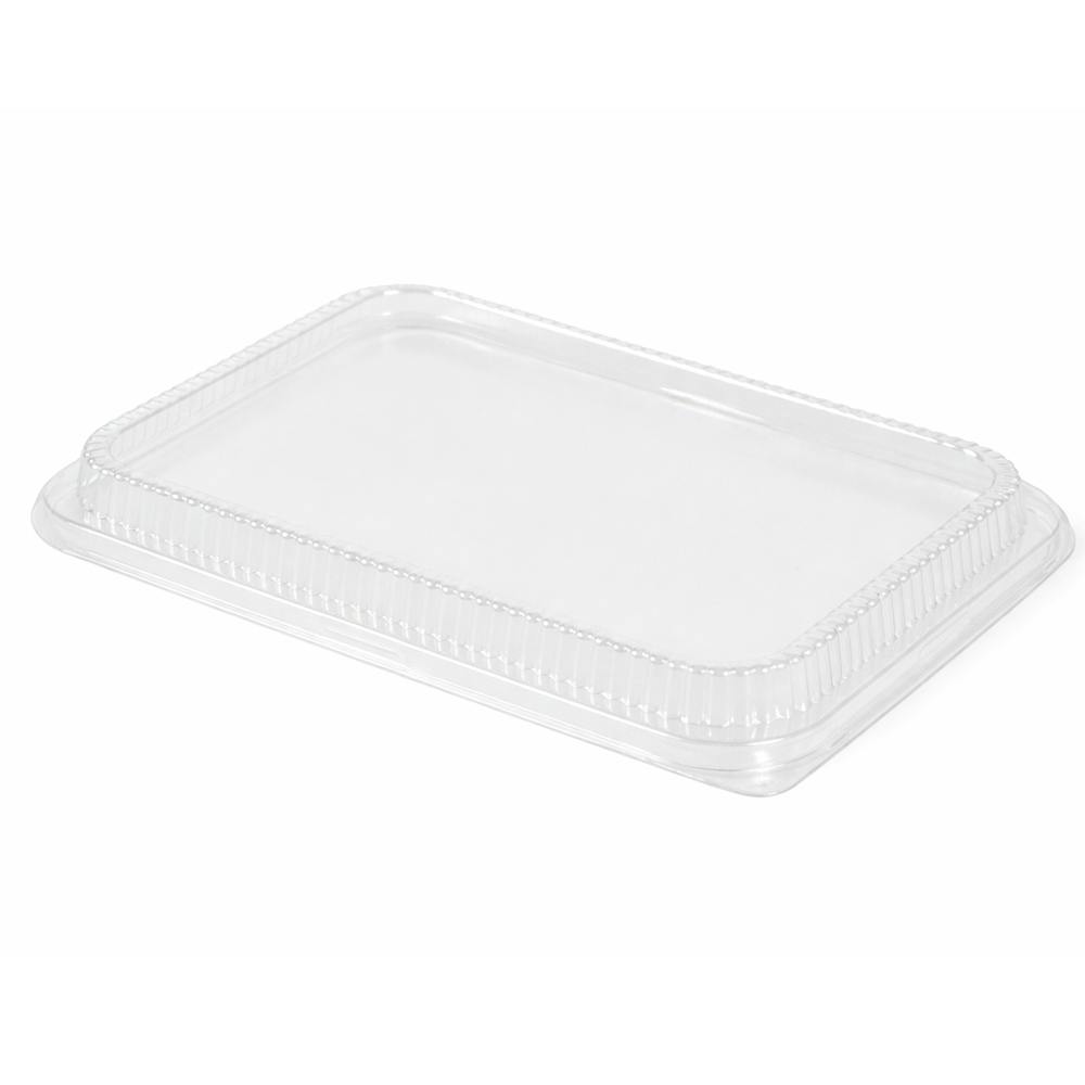 Clear Polystyrene Dome Lid for 23.7 oz. Foil Oblong Food Container - Case of 500