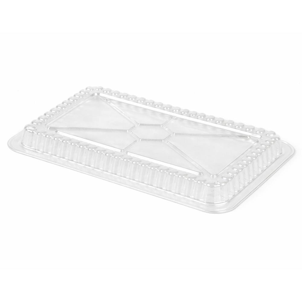 Clear Polystyrene Dome Lid for 36 oz. Foil Oblong Food Container - Case of 500