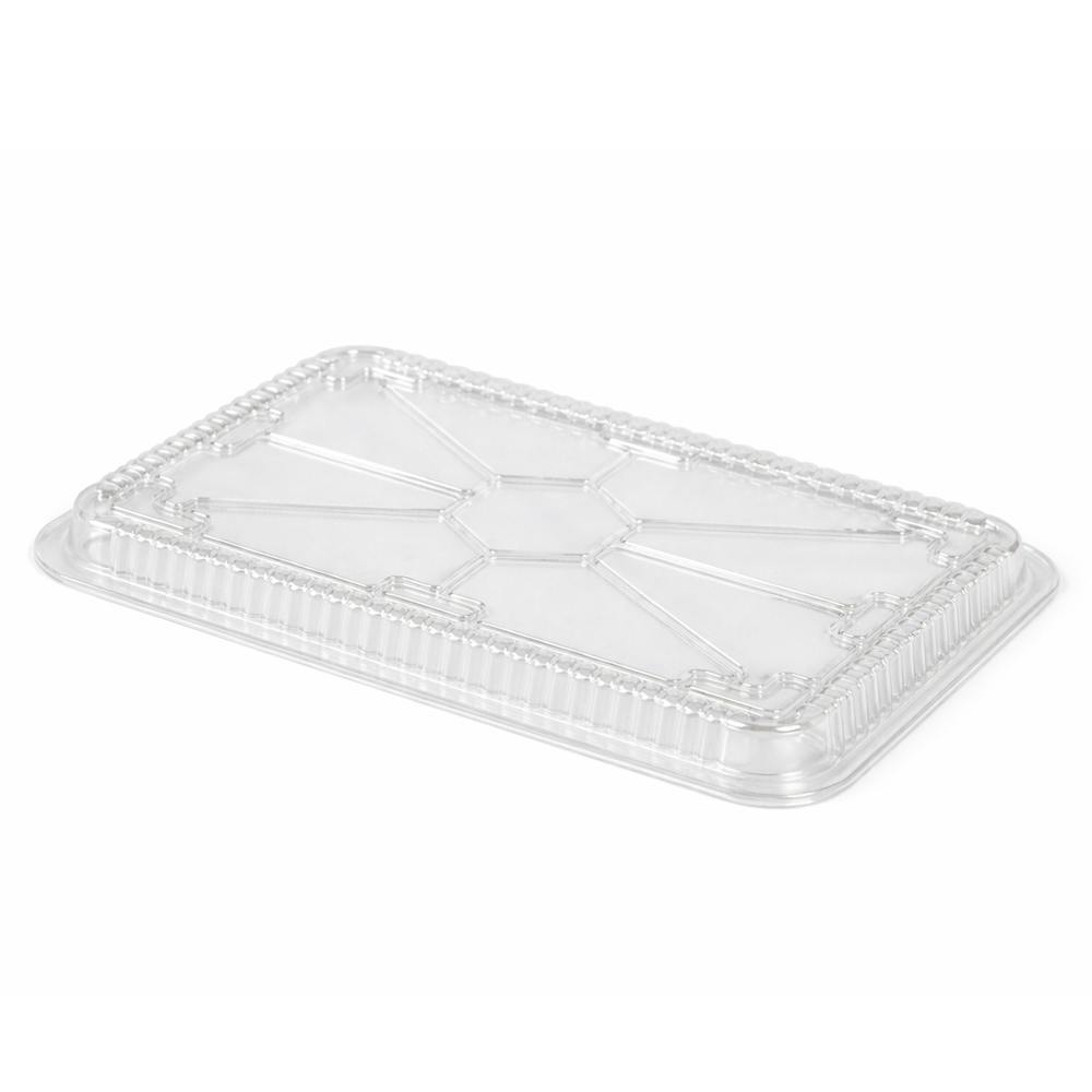 Clear Polystyrene Dome Lid for 66 oz. Foil Oblong Food Container - Case of 250