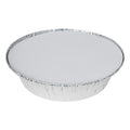 7" Silver Foil Round Food Container with Silver Foil Flat Lid - Case of 250