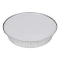 9" Silver Foil Round Food Container with Silver Foil Flat Lid - Case of 250