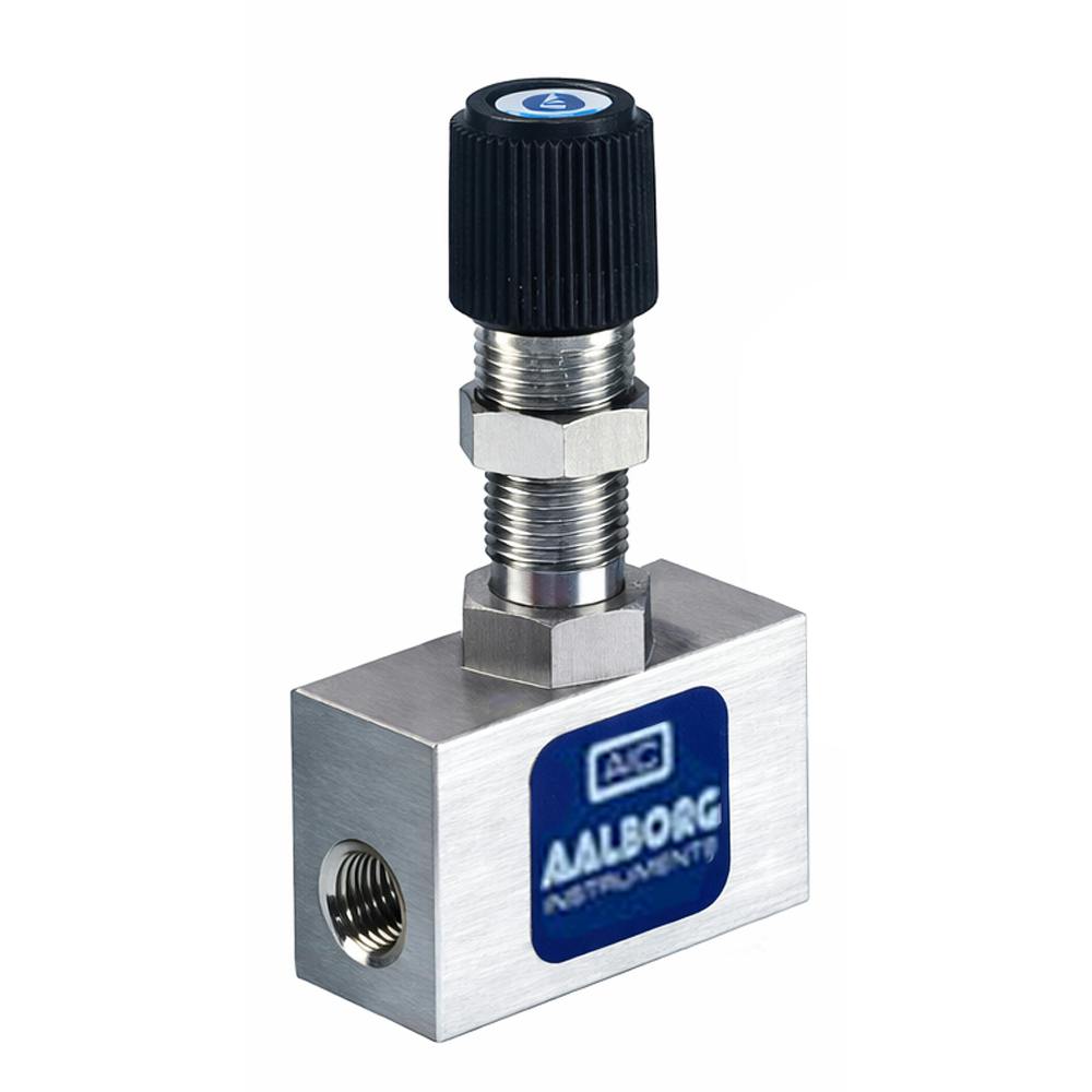 1/8" FNPT x 1/8" FNPT Chrome-Plated Brass Straight MFV™ Series Metering Barstock Needle Valve - 0.001 Cv