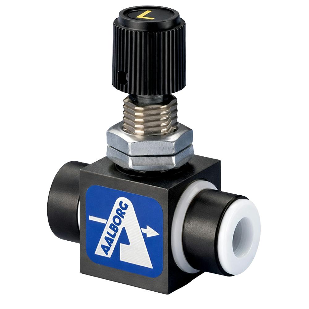 1/4" Compression x 1/4" Compression Straight CVT™ Series Utility PTFE Needle Valve with Aluminum Shell - 0.25 Cv