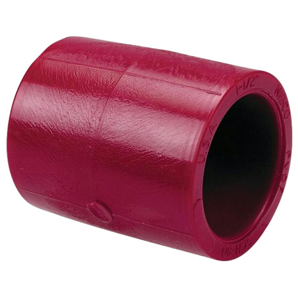 1" Socket x 1" Socket Chemtrol® Red Kynar® PVDF Schedule 80 Socket Coupling