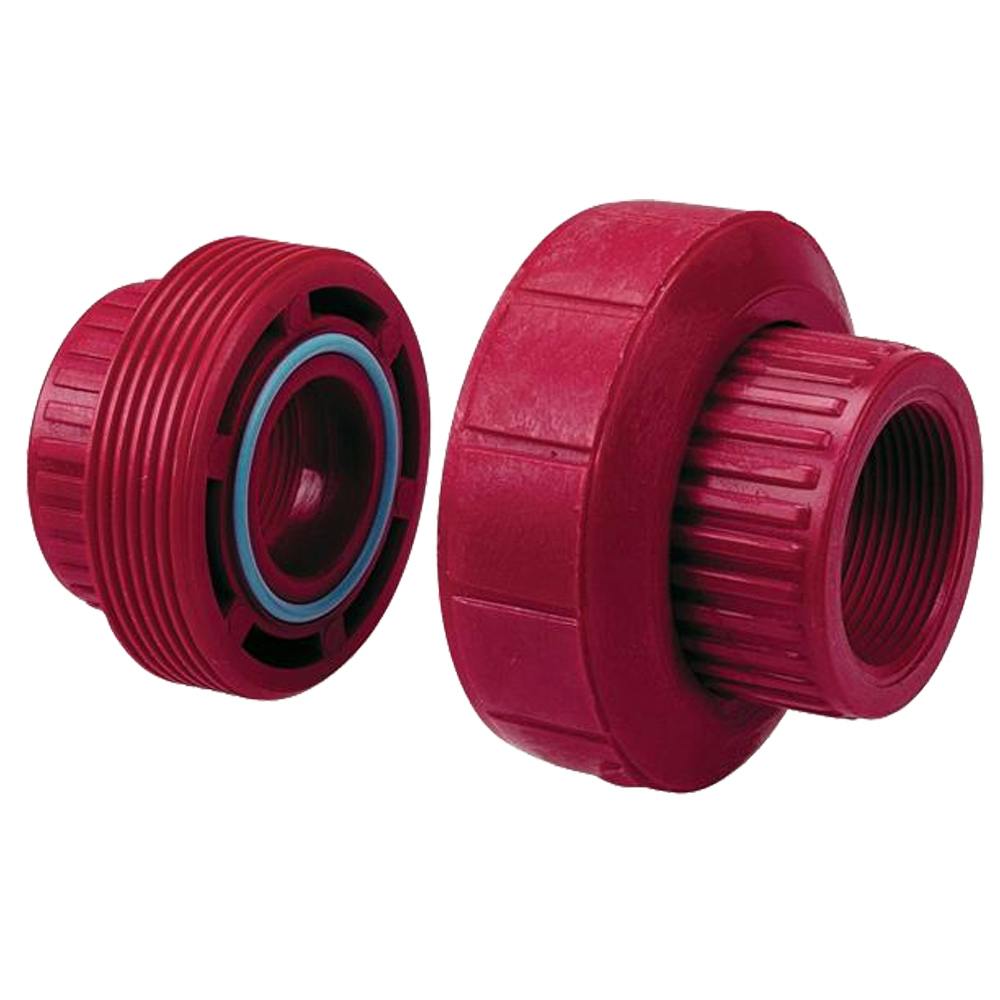 2" FNPT x 2" FNPT Chemtrol® Red Kynar® PVDF Schedule 80 Threaded Union