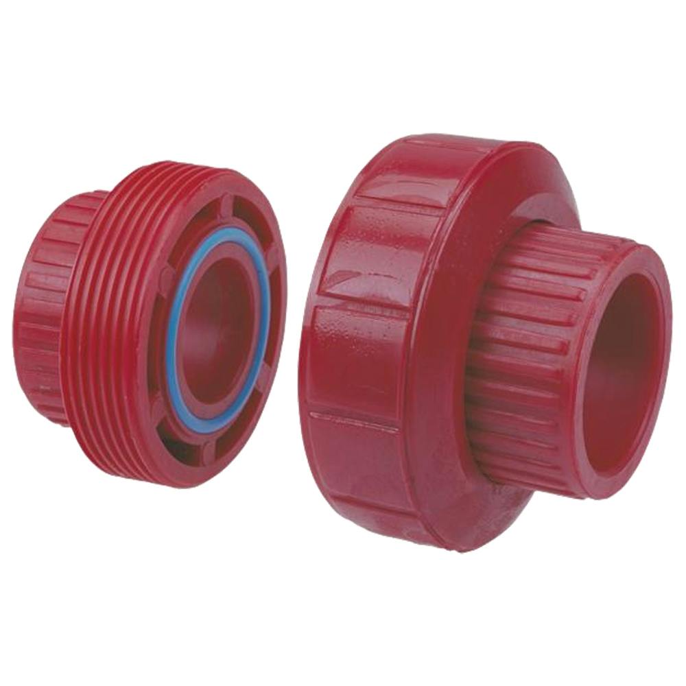 2" Socket x 2" Socket Chemtrol® Red Kynar® PVDF Schedule 80 Socket Union