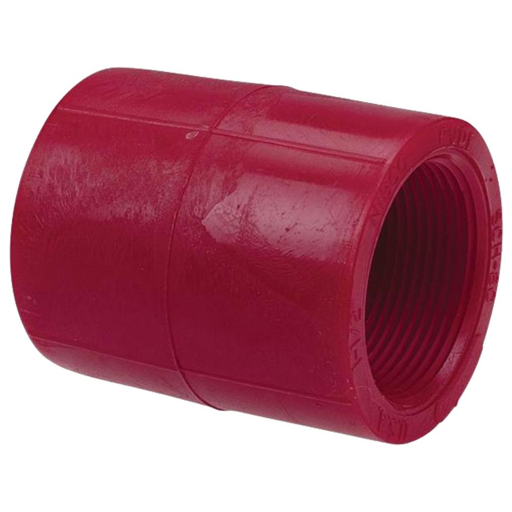 2" FNPT x 2" Socket Chemtrol® Red Kynar® PVDF Schedule 80 Threaded/Socket Female Adapter