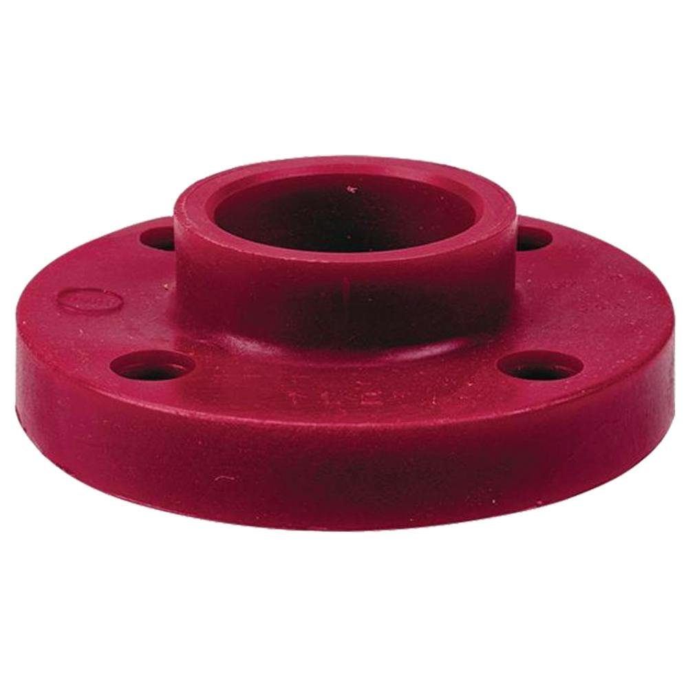 1" Socket Chemtrol® Red Kynar® PVDF Schedule 80 Heavy-Duty Socket Flange