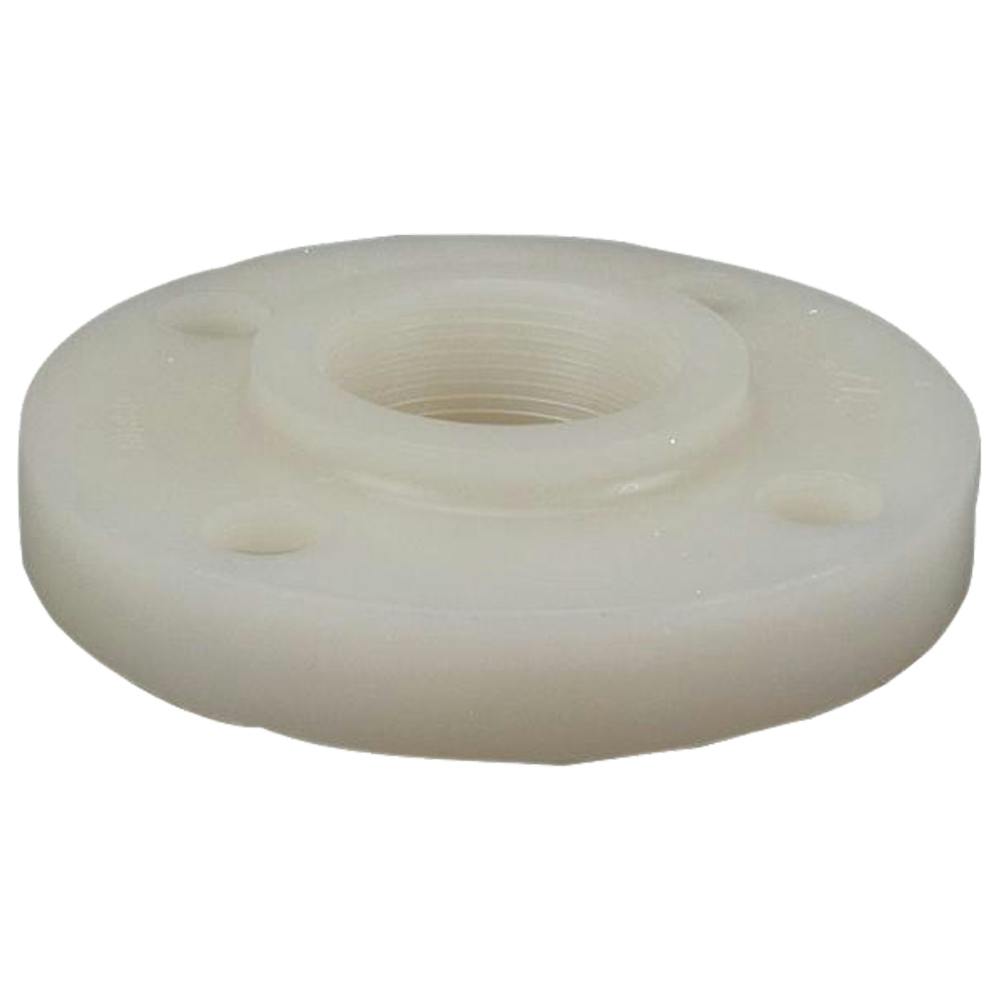 1" FNPT Chemtrol® Natural Kynar® PVDF Schedule 80 Heavy-Duty Threaded Flange