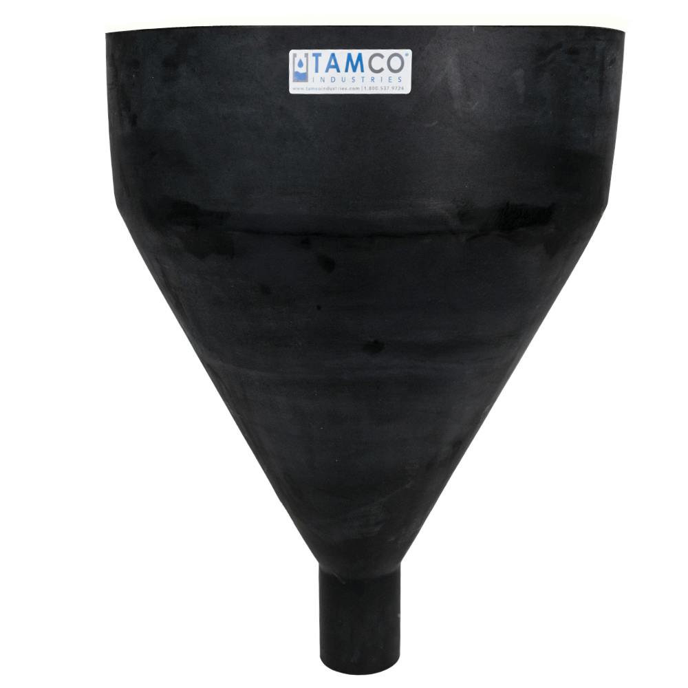 20" Top Diameter Black Round Tamco® Tall Funnel with 4" OD Spout