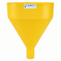 24" Top Diameter Yellow Round Tamco® Tall Funnel with 4" OD Spout