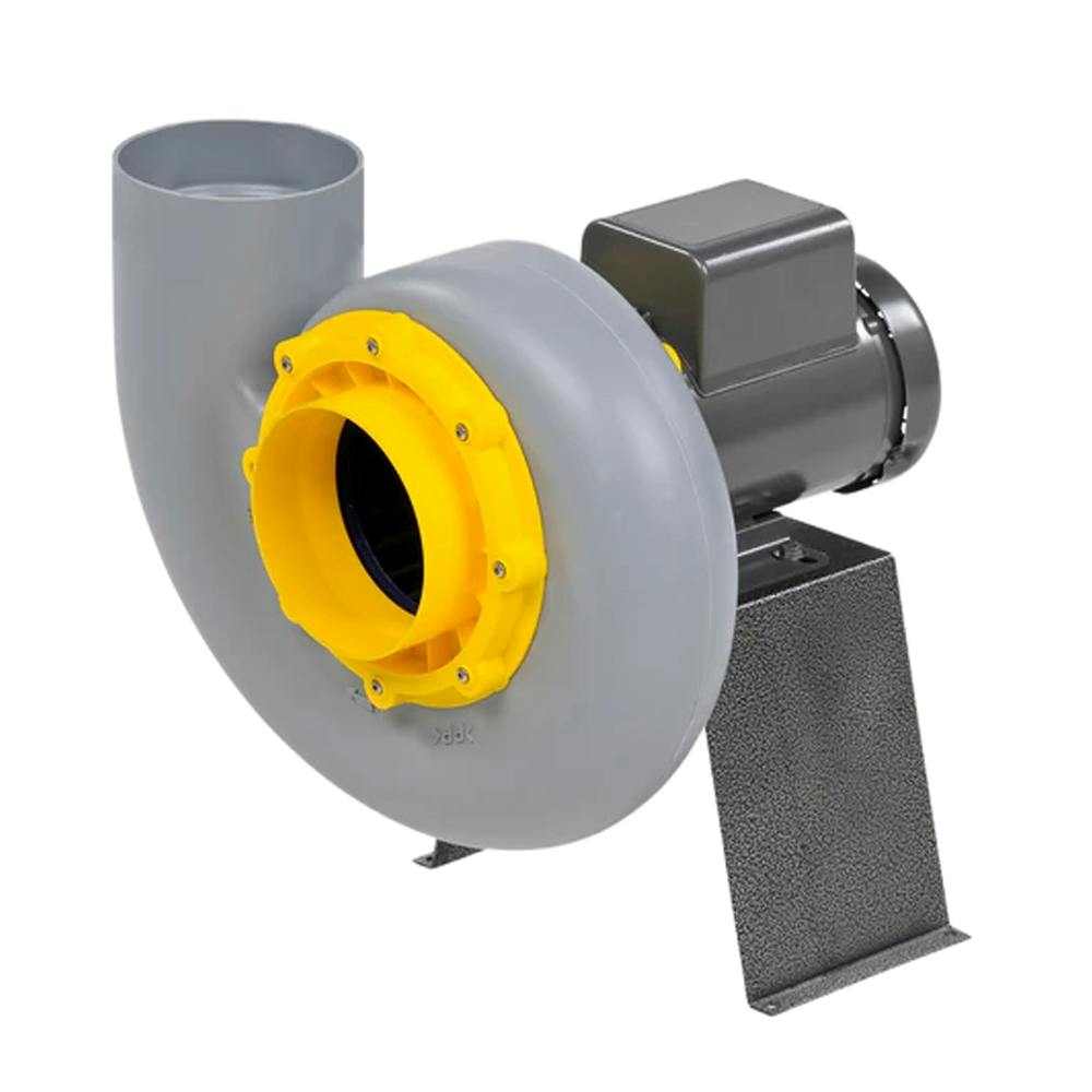 Plastec 20 Polypropylene Direct Drive Forward Curve Blower with 0.25 HP, 1120 RPM, 115/208-230V, 1 Phase, TEFC Motor - CCW (Stand Sold Separately)