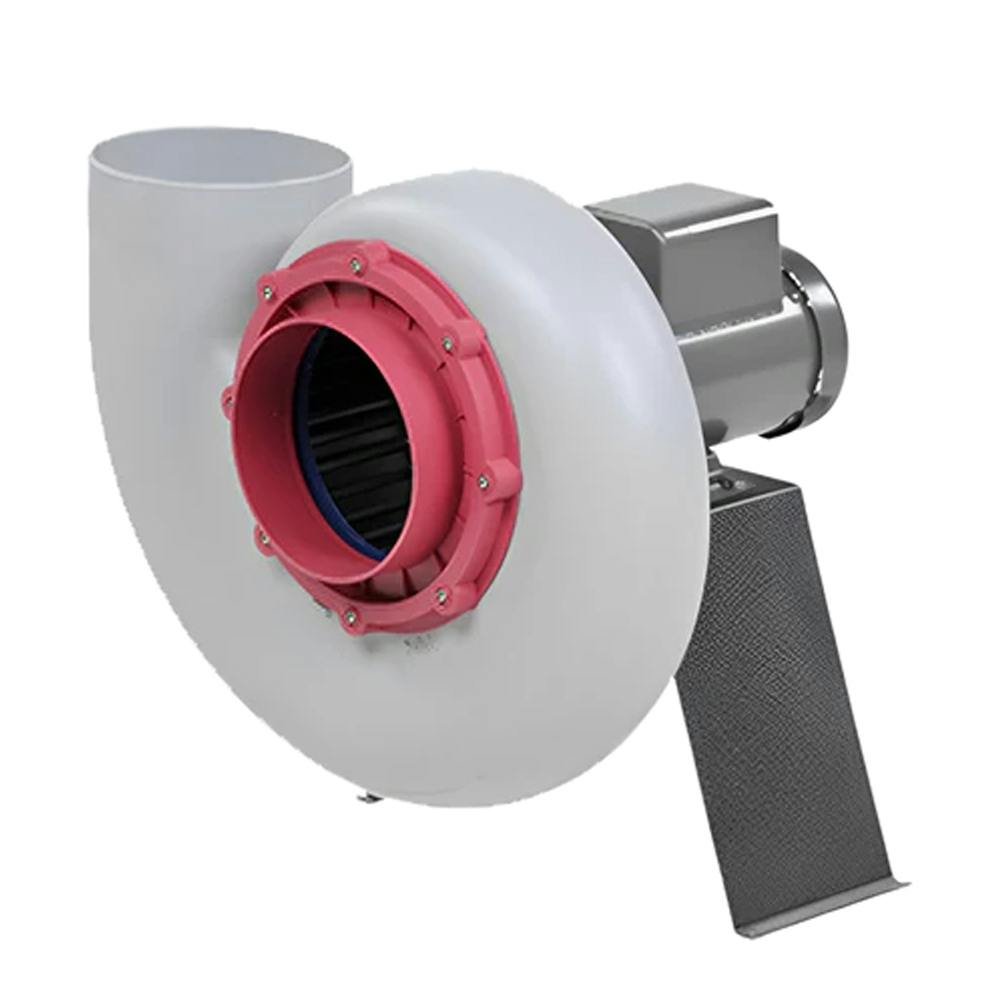 Plastec 25 Polypropylene Direct Drive Forward Curve Blower with 0.75 HP, 1670 RPM, 115/208-230V, 1 Phase, TEFC Motor - CCW (Stand Sold Separately)