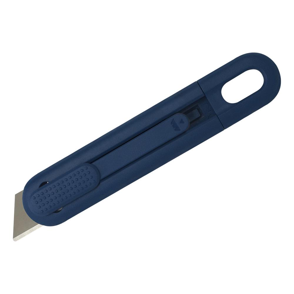 Dark Blue Volo™ MD Reusable Metal-Detectable Auto-Retracting Safety Knife with Rounded Tip Blade