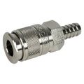 1/4" Body x 3/8" Hose Barb Nickel-Plated Brass Multisocket Universal Pneumatic Coupler