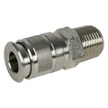 1/4" Body x 1/2" MNPT Nickel-Plated Brass Multisocket Universal Pneumatic Coupler