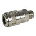 3/8" Body x 3/8" MNPT Nickel-Plated Brass Multisocket Universal Pneumatic Coupler